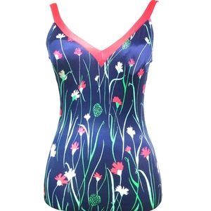 1970's Gabar Floral One Piece Swimsuit